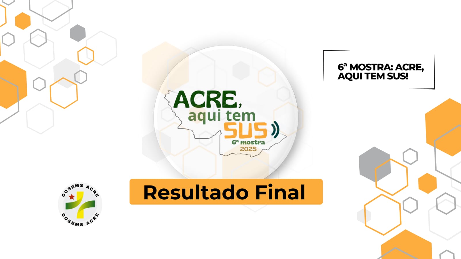 Resultado Final da 6ª Mostra “Acre, aqui tem SUS”